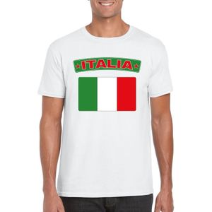 Italie t-shirt met Italiaanse vlag wit heren