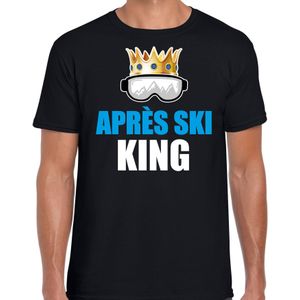 Apres ski t-shirt Apres ski King zwart  heren - Wintersport shirt - Foute apres ski outfit/ kleding/ verkleedkleding