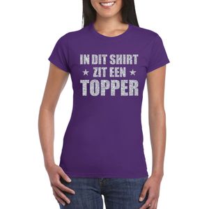 In dit shirt zit een Topper zilveren glitter t-shirt paars voor dames - Toppers shirts