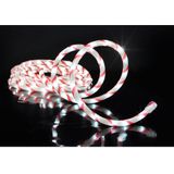Lichtslang/slangverlichting - rood met wit gestreept - 6 m - 20 leds