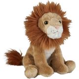 Ravensden - Knuffeldieren set leeuw en stokstaartje pluche knuffels 18 cm
