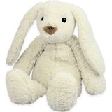 Inware pluche konijn/haas knuffeldier - wit - zittend - 22 cm - Dieren knuffels