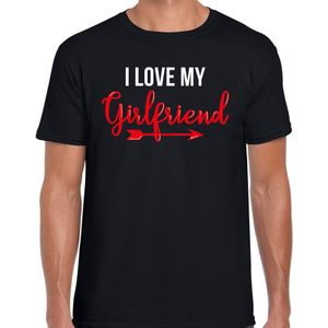 I love my girlfriend t-shirt voor heren - zwart - Valentijnsdag - valentijn cadeautje voor hem
