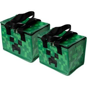 Puckator Kleine lunch/sixpack koeltas - 2 st - Minecraft print - 21 x 15 cm - 4,4 L