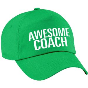 Awesome coach pet / cap groen voor dames en heren - baseball cap - cadeau petten / caps