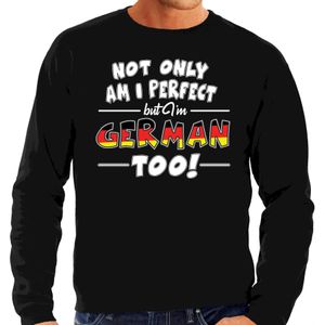 Not only am I perfect but im German / Duits too sweater - heren - zwart - Duitsland cadeau trui