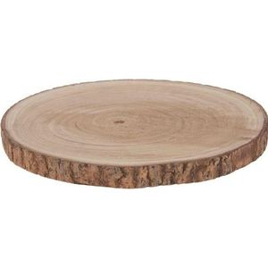 1x Woondecoratie Ronde Boomschijf 40 cm van Paulowna Hout - Woonaccessoires Boomschijven Rond