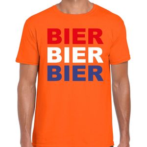 Koningsdag t-shirt bier - oranje - heren - koningsdag / EK/WK outfit / kleding / shirt