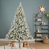 Everlands Imperial pine kunstboom - 210 cm - sneeuw en verlichting - kerstbomen