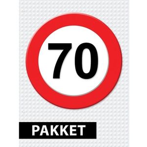 Verkeersbord 70 jaar feestartikelen pakket