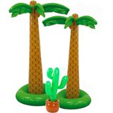 Set van 3x stuks - Tropische/hawaii feestversiering opblaasbaar palmbomen/cactus - Voor fun en thema party