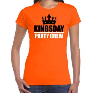 Koningsdag t-shirt Kingsday party crew - oranje - dames - koningsdag outfit / kleding / shirt