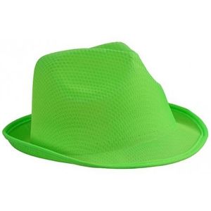 Trilby feesthoedje lime groen voor volwassenen - Carnaval party verkleed hoeden