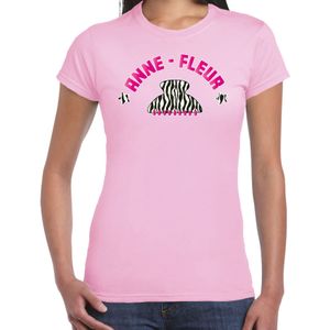 Bellatio Decorations Verkleed t-shirt voor dames - kakker - Anne Fleur - roze - haarklem - vakantie