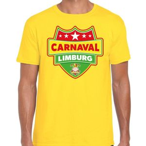 Carnaval verkleed t-shirt Limburg - geel- heren - Limburgse feest shirt / verkleedkleding