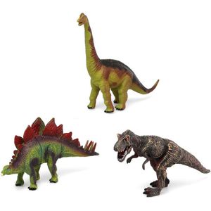 Speelgoed dino dieren figuren 3x stuks dinosaurussen van kunststof