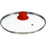 Secret de Gourmet - Hapjespan met deksel - Alle kookplaten/warmtebronnen geschikt - rood/zwart - Dia 24 cm