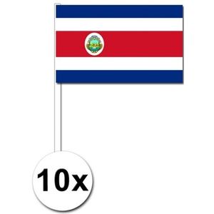 10 zwaaivlaggetjes Costa Rica 12 x 24 cm