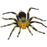 4x Kunststof geel met zwarte tarantula spinnen 16 cm - Spinnen insecten speelfiguren - Speelgoed voor kinderen