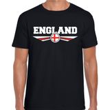 Engeland / England landen t-shirt met Engelse vlag zwart heren - Engeland landen shirt / kleding - EK / WK / Olympische spelen outfit