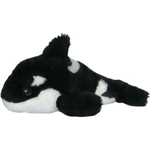 Nature Planet Knuffeldier Orka - zachte pluche stof - premium knuffels - zwart/wit - 25 cm - zeedieren/vissen