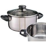 2x RVS kookpannen / pannen met glazen deksel 20 cm - kookpannen / aardappelpan - Koken - Keukengerei
