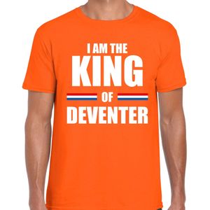 Koningsdag t-shirt I am the King of Deventer - oranje - heren - Kingsday Deventer outfit / kleding / shirt