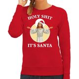 Holy shit its Santa foute Kerstsweater / kersttrui rood voor dames - Kerstkleding / Christmas outfit