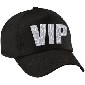 VIP pet  / cap zwart met zilver bedrukking voor dames en heren -  Very Important Person cap
