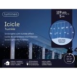 Lumineo Kerstverlichting - IJspegel - koel wit - 500 cm - 119 lampjes