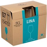 Secret de Gourmet Wijnglazen set Lina - doosje 6x stuks - chique glas - 54 CL - witte/rode/rose