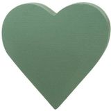 Groen hartvormig steekschuim/oase vochtig gebruik 30 cm - Bloemstukken/kerststukjes maken met steekschuim blok - Hobby/decoratie materiaal