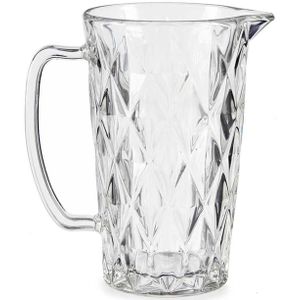 Glazen schenkkan/karaf 1liter 20 x 12 cm Diamant-style - Sapkan/waterkan en waterglazen