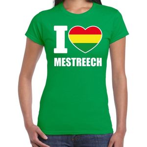 Carnaval t-shirt I love Mestreech voor dames - groen - Maastricht - Carnavalshirt / verkleedkleding