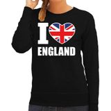 I love England supporter sweater / trui voor dames - zwart - Engeland landen truien - Engelse fan kleding dames