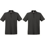 2-Pack maat 3XL grote maat donkergrijs polo shirt premium van katoen voor heren 3XL - Polo t-shirts voor heren