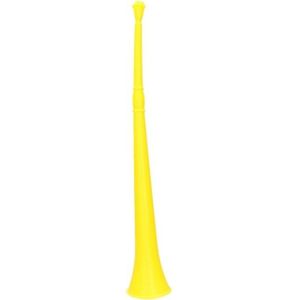 Gele vuvuzela grote blaastoeter 48 cm - landen fan supporters feestartikelen