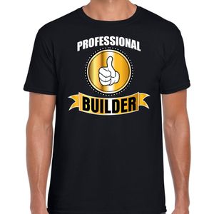 Professional builder / professionele bouwvakker - t-shirt zwart heren - Cadeau verjaardag shirt - kado voor bouwvakkers