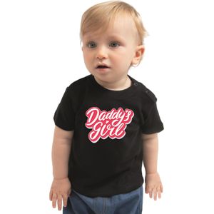 Daddys girl vaderdag cadeau t-shirt zwart voor peuters - Vaderdag / papa kado