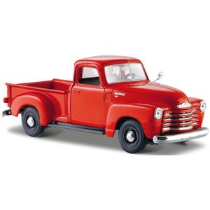 Modelauto Chevrolet 3100 pick up 1950 rood 1:24 - speelgoed auto schaalmodel