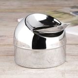 Zilveren klepasbak / terrasasbak 9 cm - Buiten asbakken - Tafelaccessoires - Tuin artikelen