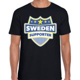 Sweden supporter schild t-shirt zwart voor heren - Zweden landen t-shirt / kleding - EK / WK / Olympische spelen outfit