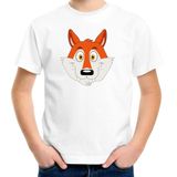 Cartoon vos t-shirt wit voor jongens en meisjes - Kinderkleding / dieren t-shirts kinderen