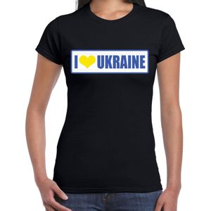 I love Ukraine / Oekraine landen t-shirt zwart dames - Oekraine landen shirt / kleding - EK / WK / Olympische spelen outfit