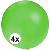 4x Grote ballonnen van 60 cm groen