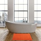 MSV Badkamerkleed/badmat/toilet - voor op de vloer - oranje - 60 x 90 cm - microvezel - anti-slip