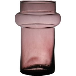 Hakbijl Glass Bloemenvaas Luna - transparant mauve - eco glas - D16 x H25 cm - cilinder vaas