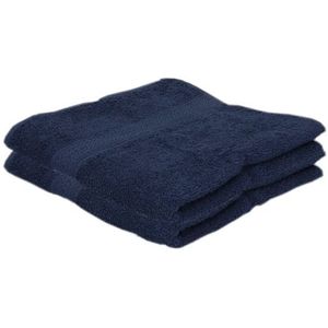 2x Voordelige handdoeken navy blauw 50 x 100 cm 420 grams - Badkamer textiel badhanddoeken