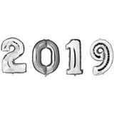 2019 folie ballonnen - zilver - 100 cm - oud en nieuw versiering