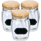 Weckpot/inmaakpot - 4x - 820 ml - glas - met beugelsluiting - incl. etiketten